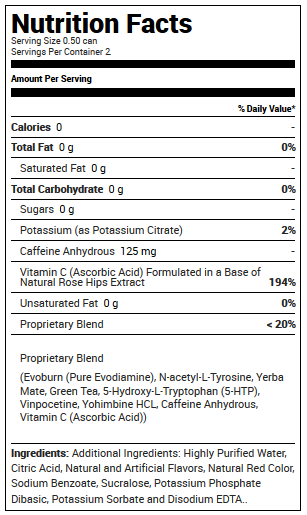 redline energy drink ingredients label